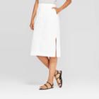 Target Women's Mid-rise Midi Twill Pencil Skirt- Prologue Fresh White