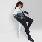 Women's Plus Size Colorblock Cropped Retro Puffer Jacket - Wild Fable Gradient