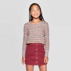 Girls' Long Sleeve Knit T-shirt - Art Class S, Girl's, Size: Small,