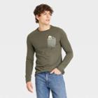 Men's Long Sleeve Printed Lyndale T-shirt - Goodfellow & Co Forest Green