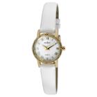 Peugeot Watches Women's Peugeot Vintage Petite Leather Strap Watch - Gold/white