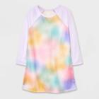 Toddler Girls' Tie-dye With Solid Sleeve Nightgown - Cat & Jack Purple