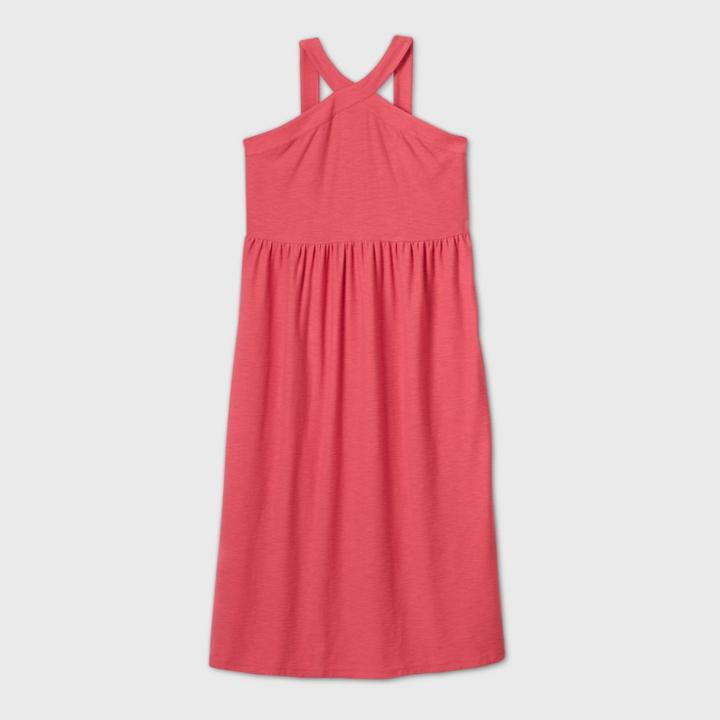 Women's Plus Size Sleeveless Maxi Dress - Ava & Viv Pink X