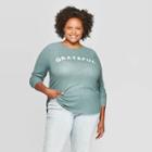 Grayson Threads Women's Grateful Plus Long Sleeve Graphic T-shirt (juniors') - Green - 1x,