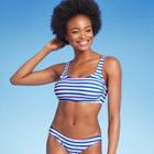 Juniors' Bralette Bikini Top - Xhilaration Blue Stripe D/dd Cup