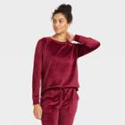 Women's Cozy Fleece Lounge Sweatshirt - Stars Above Berry Red