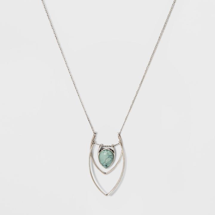 Multi Row Marquis Shape Pendant With Large Center Stone Necklace - Universal Thread