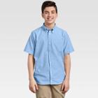 Petitedickies Boys' Short Sleeve Oxford Uniform Button-down Shirt - Blue L, Boy's,