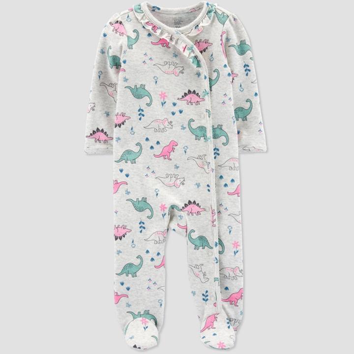 Baby Girls' Dino Sleep N' Play - Just One You Made By Carter's Gray Newborn