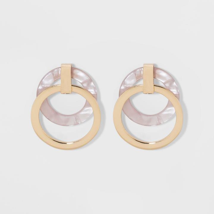 Double Layer Door Knocker Hoop Earrings - A New Day Purple