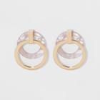 Double Layer Door Knocker Hoop Earrings - A New Day Purple