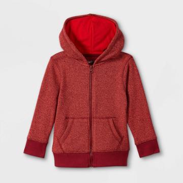 Toddler Boys' Fleece Berry Zip-up Hoodie Sweatshirt - Cat & Jack Maroon
