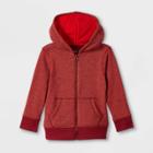Toddler Boys' Fleece Berry Zip-up Hoodie Sweatshirt - Cat & Jack Maroon