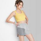 Women's High-rise Dolphin Shorts - Wild Fable Heather Gray Colorblock