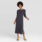 Women's Puff Long Sleeve T-shirt Dress - Universal Thread Charcoal Gray