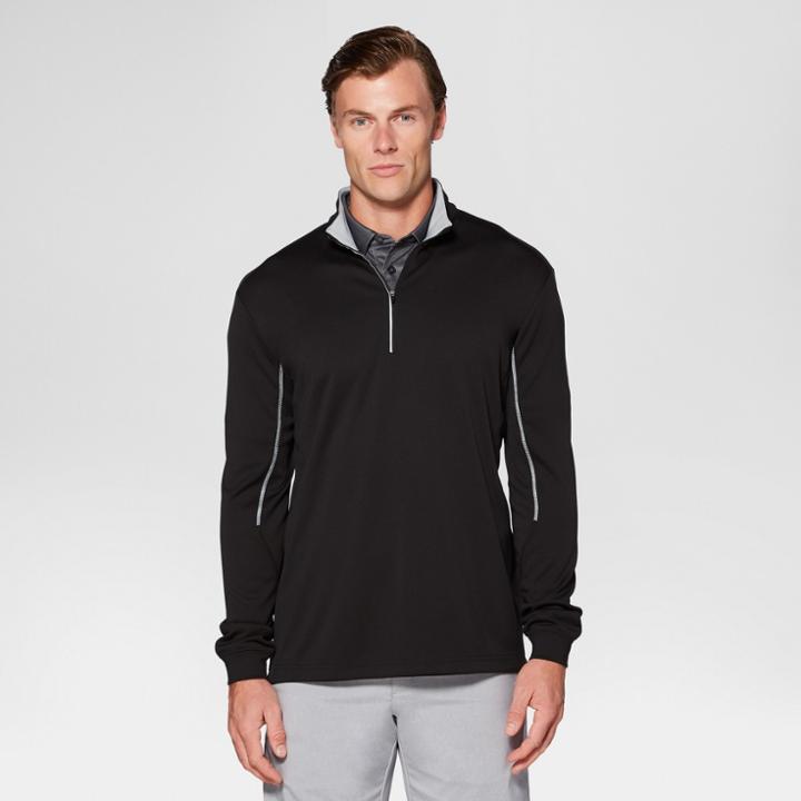Men's Golf Quarter Zip Softshell Jackets - Jack Nicklaus Black