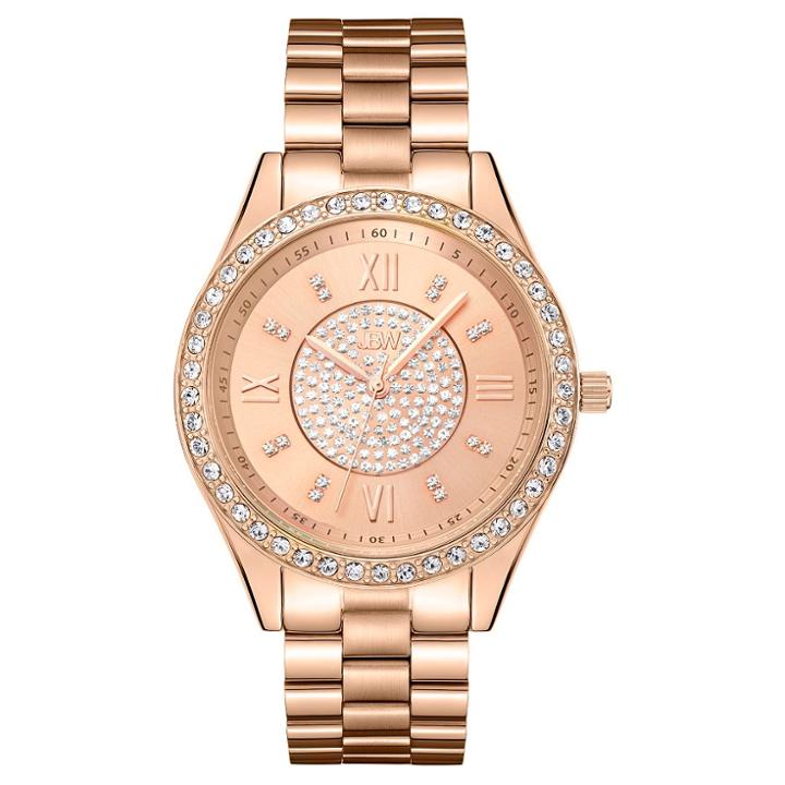 Target Women's Jbw J6303c Mondrian Japanese Movement Stainless Steel Real Diamond Watch - Rose Gold, Pink Rose