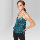 Women's Floral Print Empire Waist Camisole - Wild Fable Dark Teal