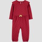 Baby Girls' Dot Romper - Just One You Made By Carter's Maroon Newborn, Red