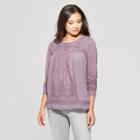 Women's Long Sleeve Eyelet Detail Blouse - Knox Rose Fig