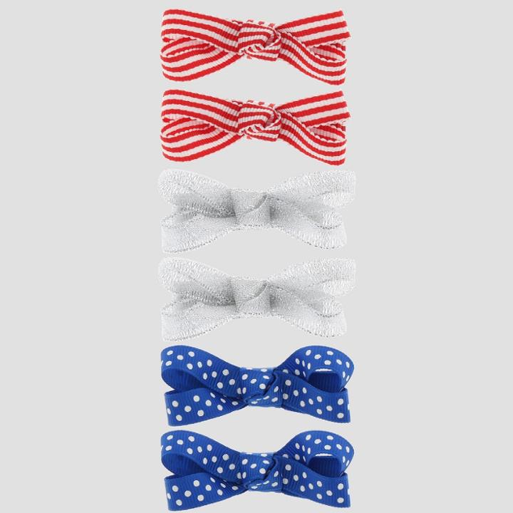 Toddler Girls' 6pc Hair Clip Set - Cat & Jack Red/white/blue