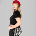 Women's Plus Size Short Sleeve Knit Corduroy Cropped Top - Wild Fable Black