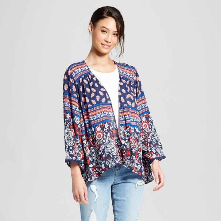 Women's Print Mix Kimono - Xhilaration Navy