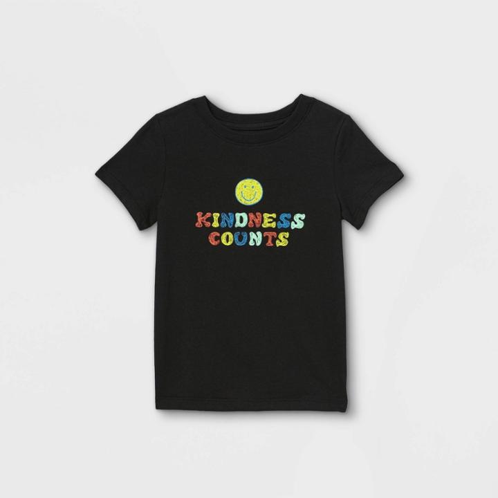 Toddler Boys' 'kindness Counts' Graphic Short Sleeve T-shirt - Cat & Jack Black