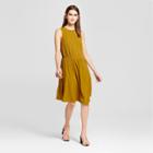 Women's Asymmetric Front Shirring Dress - Mossimo Gold
