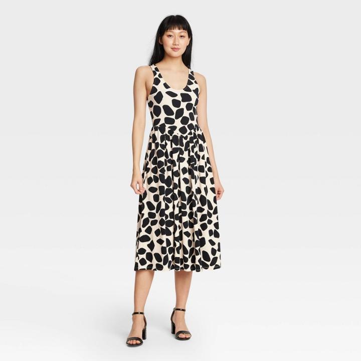 Women's Animal Print Sleeveless Dress - Who What Wear Cream