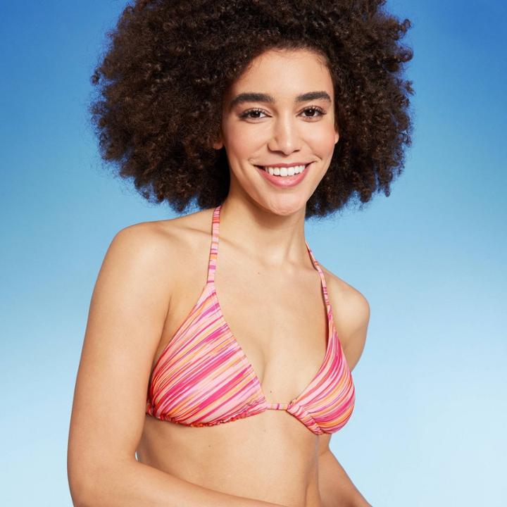 Women's Triangle Bikini Top - Wild Fable Pink