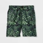 Boys' Snake Print Pull-on Volley Swim Trunks - Art Class Black