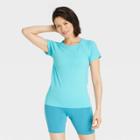 Women's Short Sleeve Seamless Crewneck Athletic T-shirt - All In Motion Neon Blue