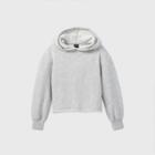 Girls' Fleece Raw Edge Hoodie - Art Class Gray