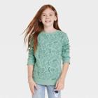 Girls' Crewneck Fleece Pullover Sweatshirt - Cat & Jack Ocean Green