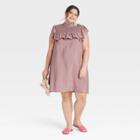 Women's Plus Size Sleeveless Ruffle Yoke Dress - A New Day