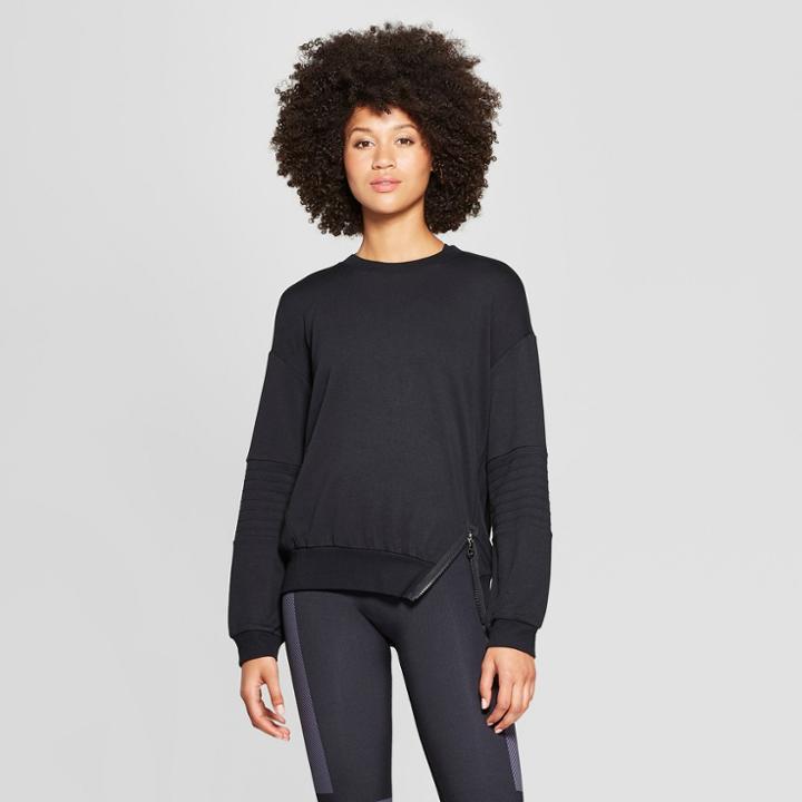 Women's Moto Side Zip Sweatshirt - Joylab Black