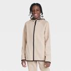 Boys' Premium Fleece Full Zip Hooded Sweatshirt - All In Motion Khaki