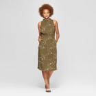 Women's Sleeveless Mock Turtle Midi Dress - Prologue Green