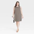 Women's Plus Size Muscle Tank Dress - A New Day Brown