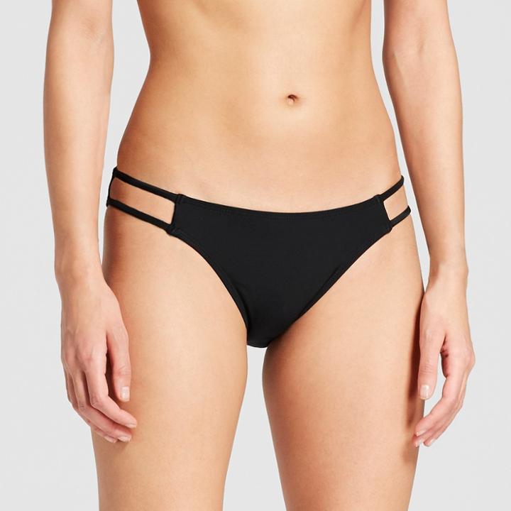 Women's Strappy Hipster Bikini Bottom - Xhilaration Black