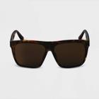 Women's Tortoise Shell Plastic Shield Sunglasses - A New Day Brown