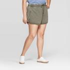 Women's Plus Size Mid-rise Knit Shorts - Universal Thread Olive (green)