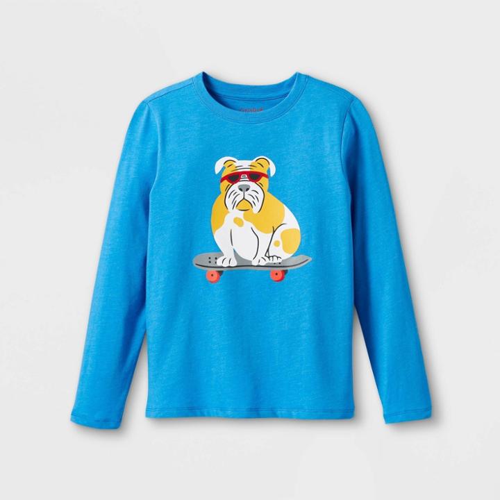 Boys' Skateboarding Bulldog Graphic Long Sleeve T-shirt - Cat & Jack