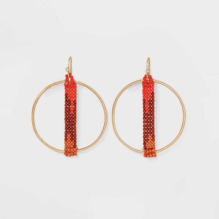 Circle Drop Earrings - Universal Thread Red
