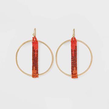 Circle Drop Earrings - Universal Thread Red