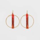 Circle Drop Earrings - Universal Thread Red