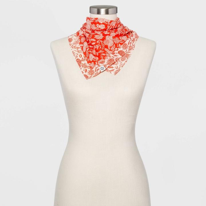 Women's Floral Print Bandana - Universal Thread Red