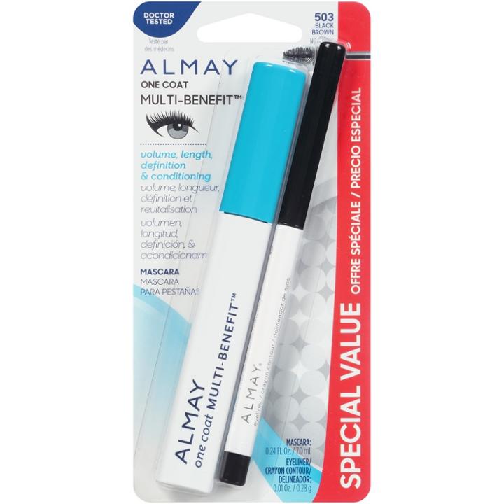Almay Multi-benefit Mascara Eyeliner Pack - 503 Black, Black Brown