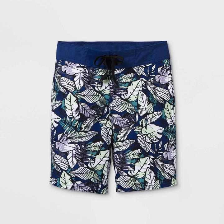 Boys' Floral Print Board Shorts - Art Class Navy